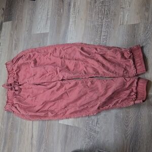 SO high rise jogger M lyocell light brick red pants